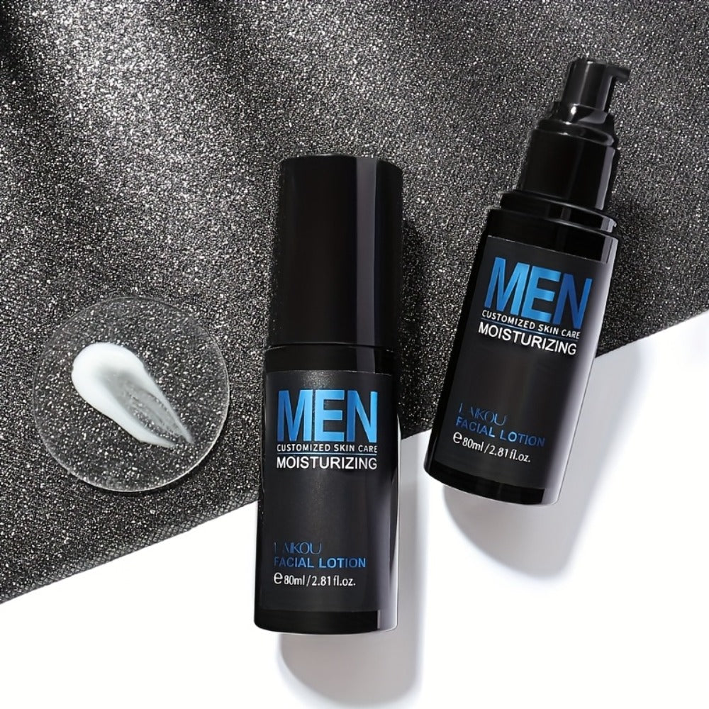 Men Skincare Set 4pcs Day Night Care Cleanser Toner Lotion Tone-Up Cream Glycerin Moisture Lock - Complete Routine Gift for Boyfriend Husband Father