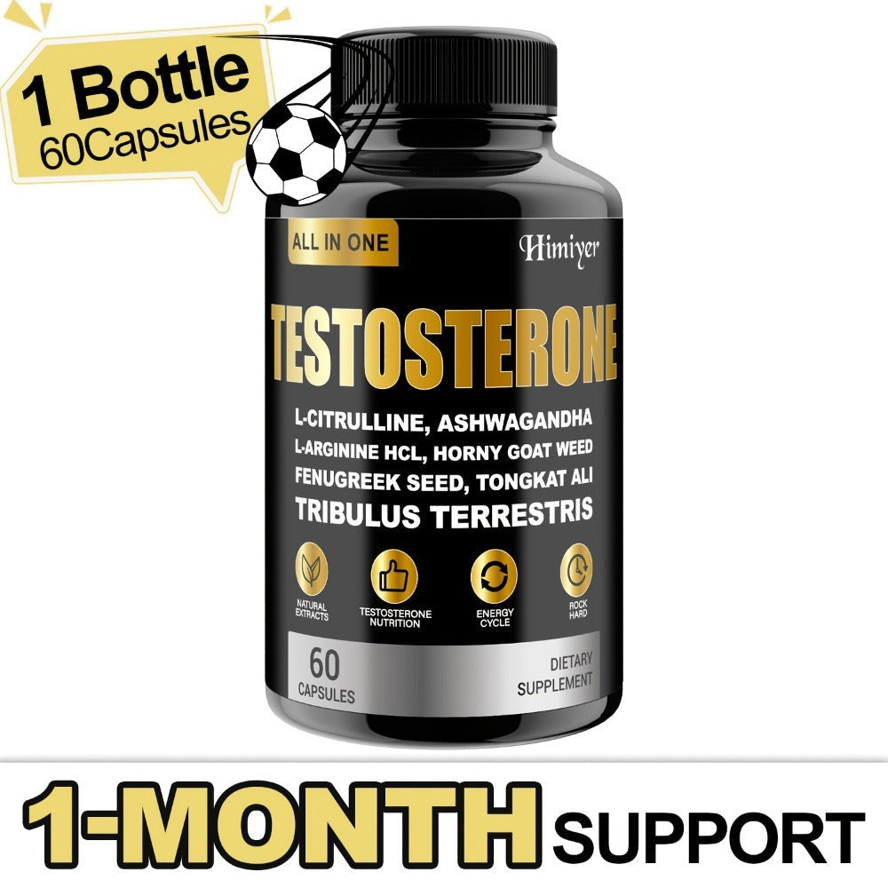 Rock Hana Male Testosterone Capsules, Male Testosterone, Vitamin Supplement - Contains L-Citrate, Asuganda, Male Goat's Foot Grass, Wild Vegetable Seed, Epimedium Extract, Maca, Indian Ginseng - Blue Chew for Men - Adult Enlargement Supplement, Muscl