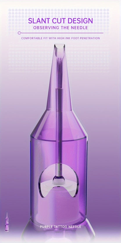 Tattoo Cartridge Needles Purple RL RS RM M1 Mixed Sizes - Tuffking Professional Disposable Liner Shader Magnum Needles for Tattoo Artists & Beginners 30 50pcs