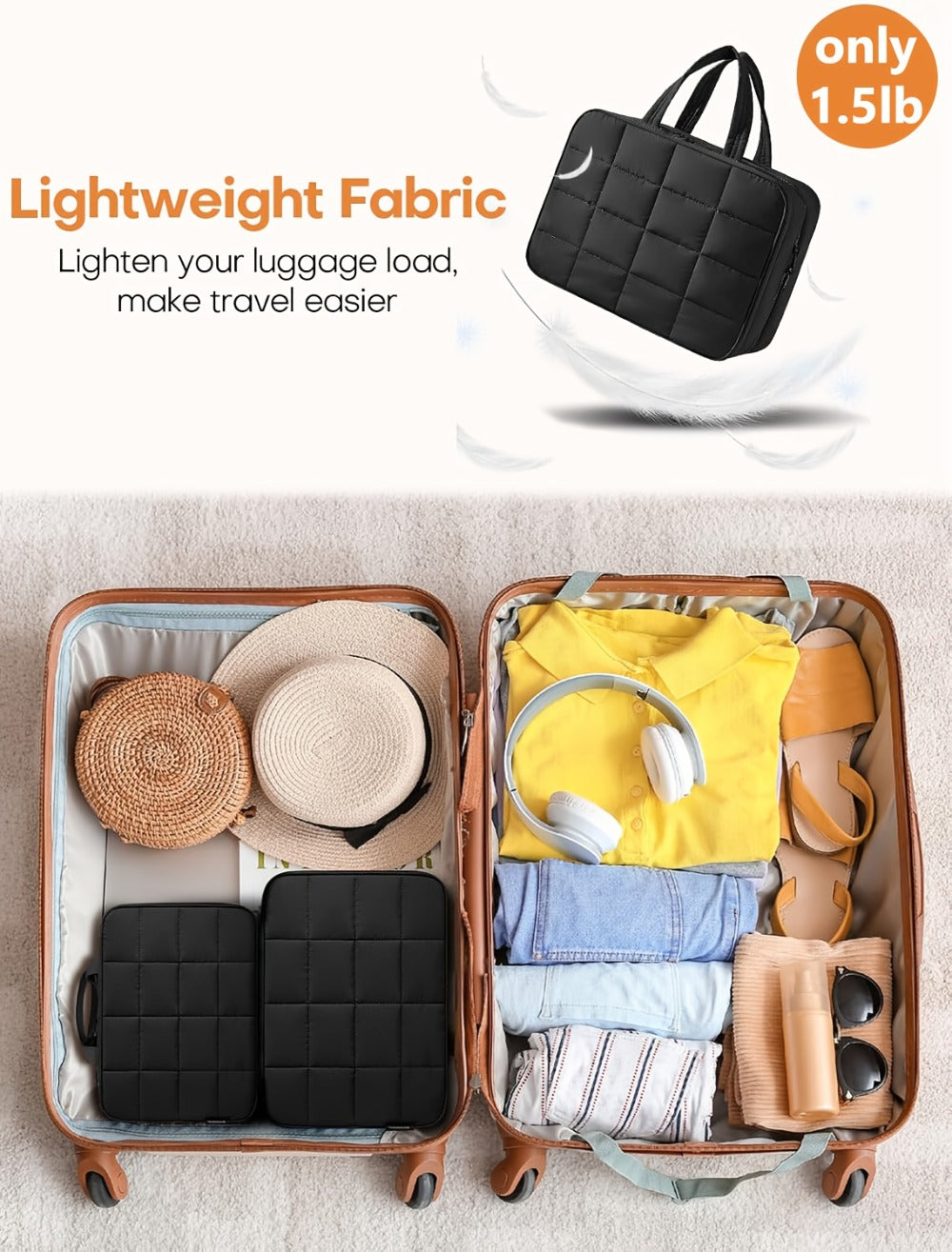 Hanging Travel Toiletry Bag Large Cosmetic Organizer for Full-Size Products Hanging Travel Makeup Bag Waterproof Bathroom Organizer Pink Beige Black
