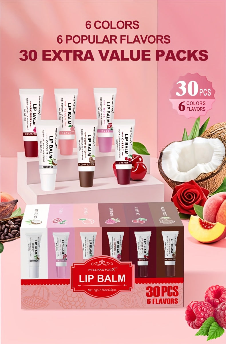 30pcs/box 6-color Lip Gloss Set, with Glossy Liquid Lipstick, Moisturizing Lip Gloss, High-efficiency Lip Gloss, Shiny Anti-transfer, Long-lasting Waterproof Lip Gloss, Suitable for Women - Unique Gift for Ladies, Perfect Mother's Day Gift