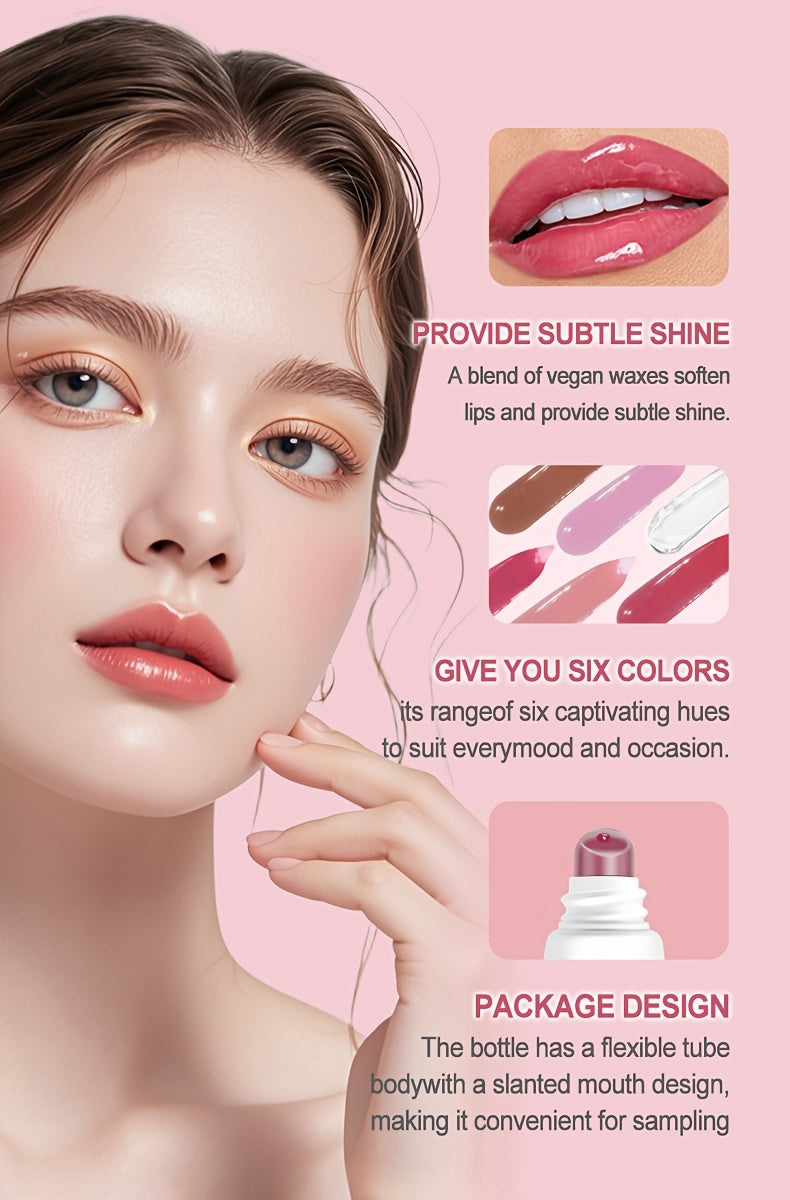 30pcs/box 6-color Lip Gloss Set, with Glossy Liquid Lipstick, Moisturizing Lip Gloss, High-efficiency Lip Gloss, Shiny Anti-transfer, Long-lasting Waterproof Lip Gloss, Suitable for Women - Unique Gift for Ladies, Perfect Mother's Day Gift