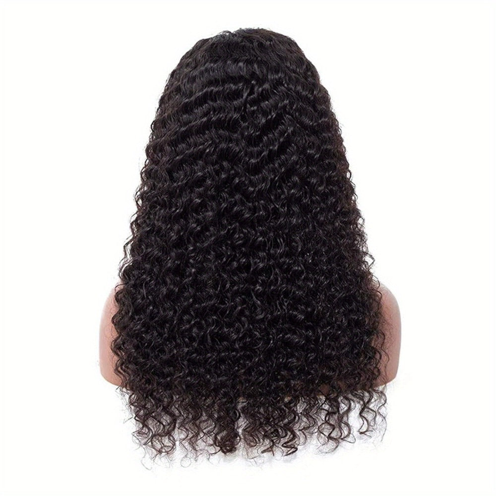 Lace Front Wig Human Hair 4x4 HD Transparent Closure - Brazilian Body Wave Pre Plucked Baby Hair 180% Density Natural Black 14-26 Inch