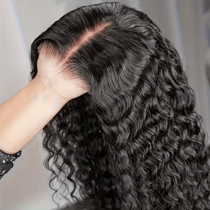 Lace Front Wig Human Hair 13x4 HD Lace Deep Wave Glueless Wig Pre Cut Pre Plucked with Baby Hair Natural Black Mixed Color 14-34 Inch High Gloss Everyday Special Events