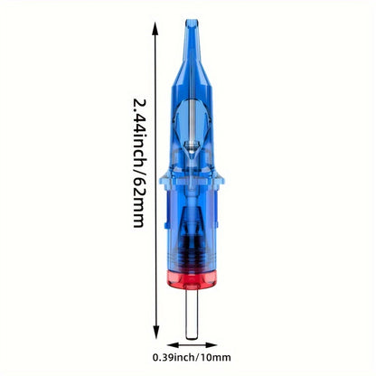 Tattoo Cartridge Needles 50Pcs - POSEIDON V3 Round Liner & Round Shader Membrane Safety Cartridges 12RL 12RS Sterile Disposable Needles for All Tattoo Machines