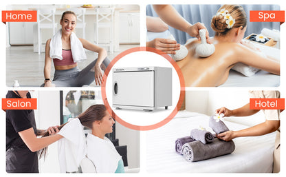 Hot Towel Warmer Cabinet 23L Holds 72 Towels, Heats to 158-176°F - Professional Salon & Spa Facial Towel Steamer for Hair Beauty, Home Use, Black & White