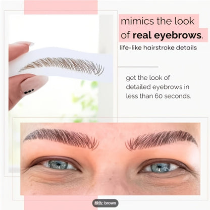 Eyebrow Tattoo Stickers 6D Waterproof Sweat-Proof 8 Pcs, Natural Look Realistic Eyebrow Temporary Tattoos Quick Apply for Women Girls, Semi Permanent Eyebrow Stamp Stencil