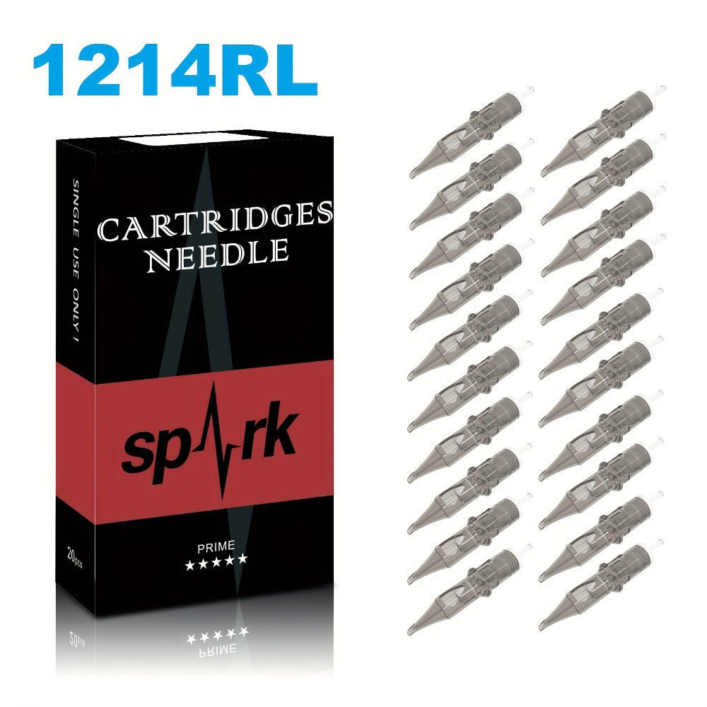20pcs/box SPARK Tattoo Disposable Cartridge Needles, 12 Series Tattoo Needle For Tattoo Artists And Beginners Type: RS/RL/M1/CM