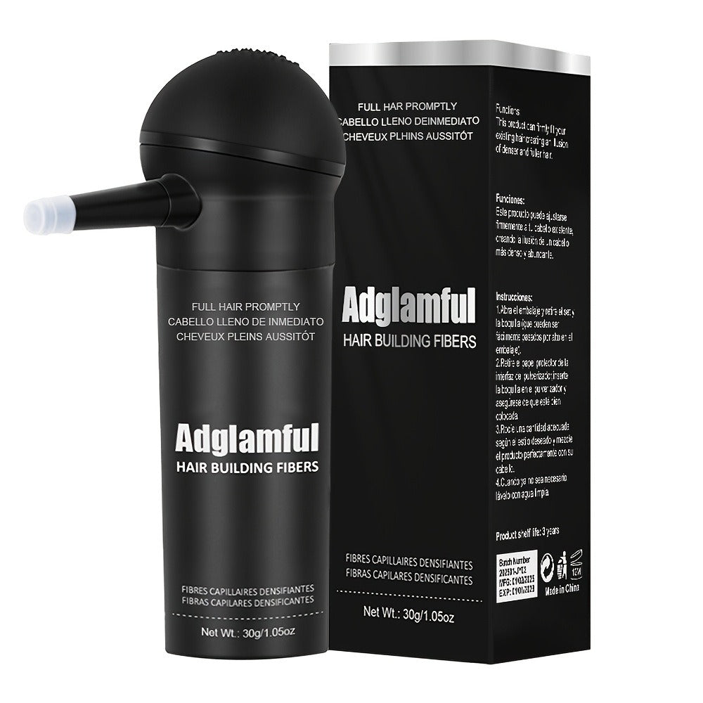 Hair Building Fibers 2-in-1 Kit with Spray Bottle - Thickening Powder for Thinning Hair Fuller Thicker Look Natural Appearance Conceals Hair Loss Suitable All Hairstyles Medium Brown Black