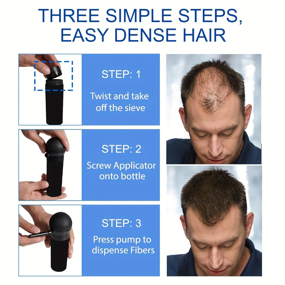 2-in-1 Hair Thickening Fiber Set—Powder + Applicator, Creates a Natural, Voluminous Effect, Suitable for All Hair Types