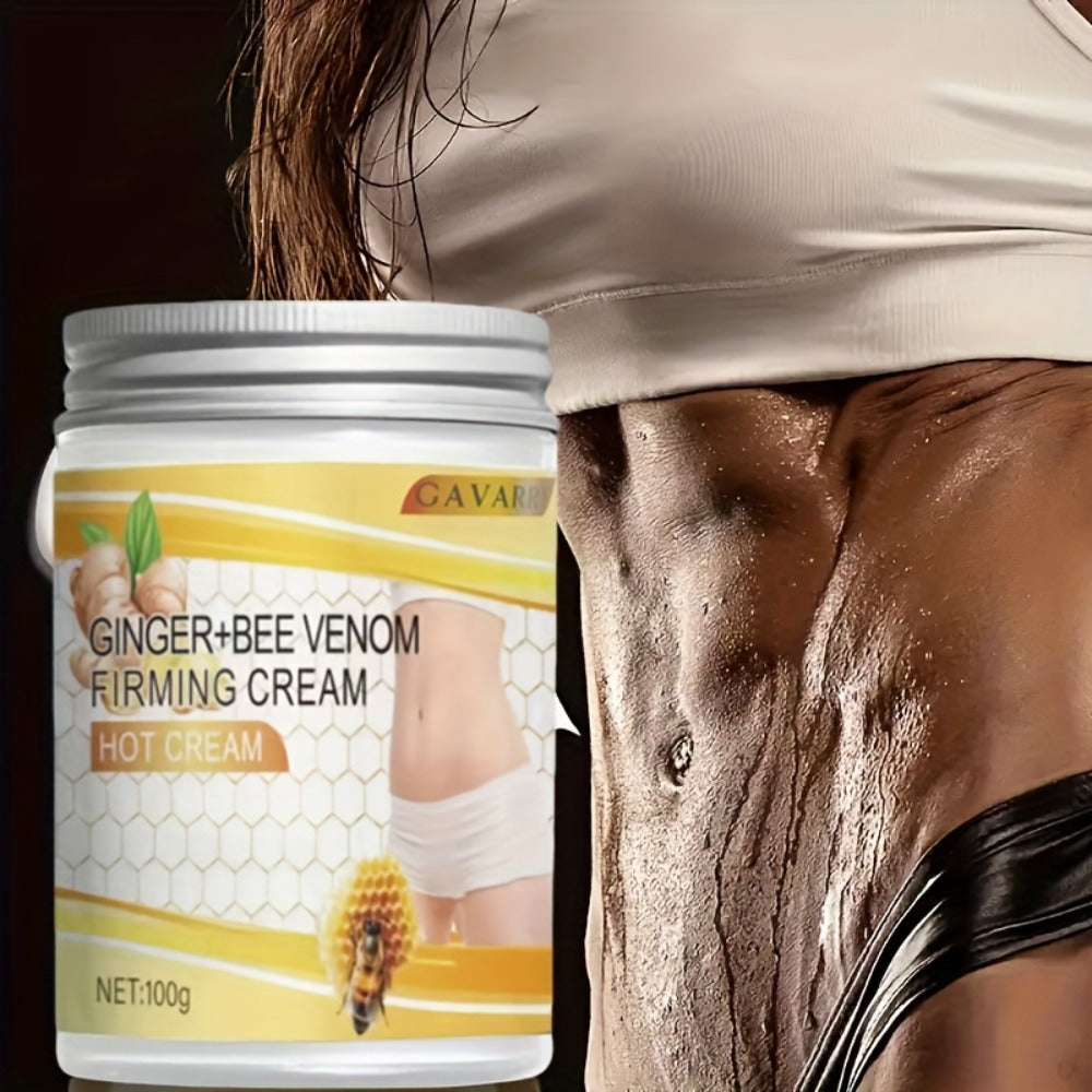 Firming Body Cream with Ginger & Bee Venom - Hydrating Tightening Lotion with Glycerin, Aloe Vera & Vitamin E for Abdomen, Arms, Legs & Waist, All Skin Types