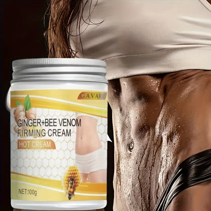 Firming Body Cream with Ginger & Bee Venom - Hydrating Tightening Lotion with Glycerin, Aloe Vera & Vitamin E for Abdomen, Arms, Legs & Waist, All Skin Types