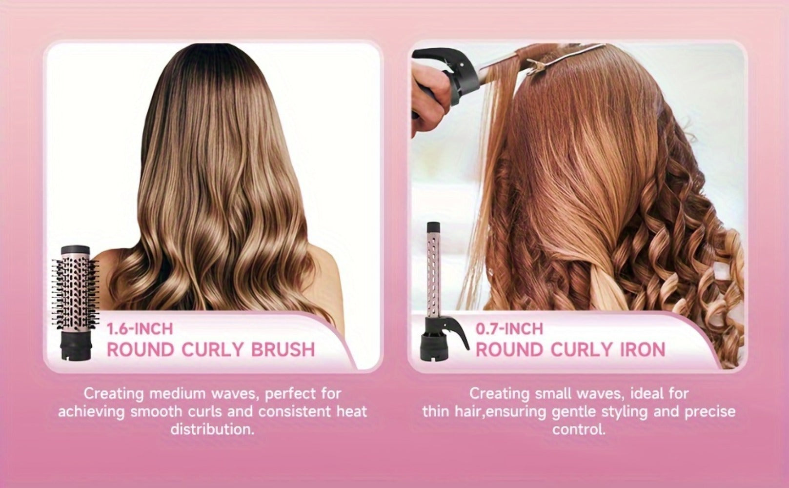 Hot Air Comb For Women, Negative Ion, 5-in-1 Styling Comb Set, Hair Dryer, Massage Straightening Comb, Round Curling Iron And Brush, Oval Styling Comb, Interchangeable Head, Gifts For Mother'S Day, Girl Stuff, Wow Hair Products