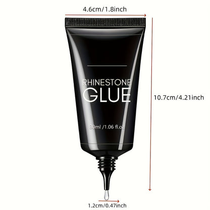 Rhinestone Nail Glue 2pcs — Super Strong LED Cured 3D Bling Gel for Charms, Gems & Nail Art Decorations | Alcohol-Free Transparent Nail Adhesive Gel | Nail Art Glue for Rhinestones & Crystals