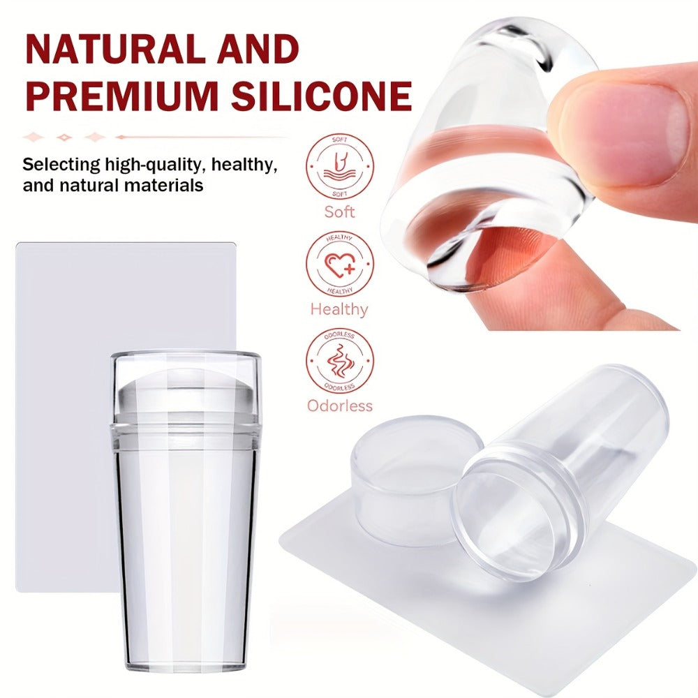 9pcs Nail Printing Board Set 7pcs Mixed Design Stamping Deck +1 Nail Press Die +1 Scraper Nail Art Press Board Scraper Press Die Set