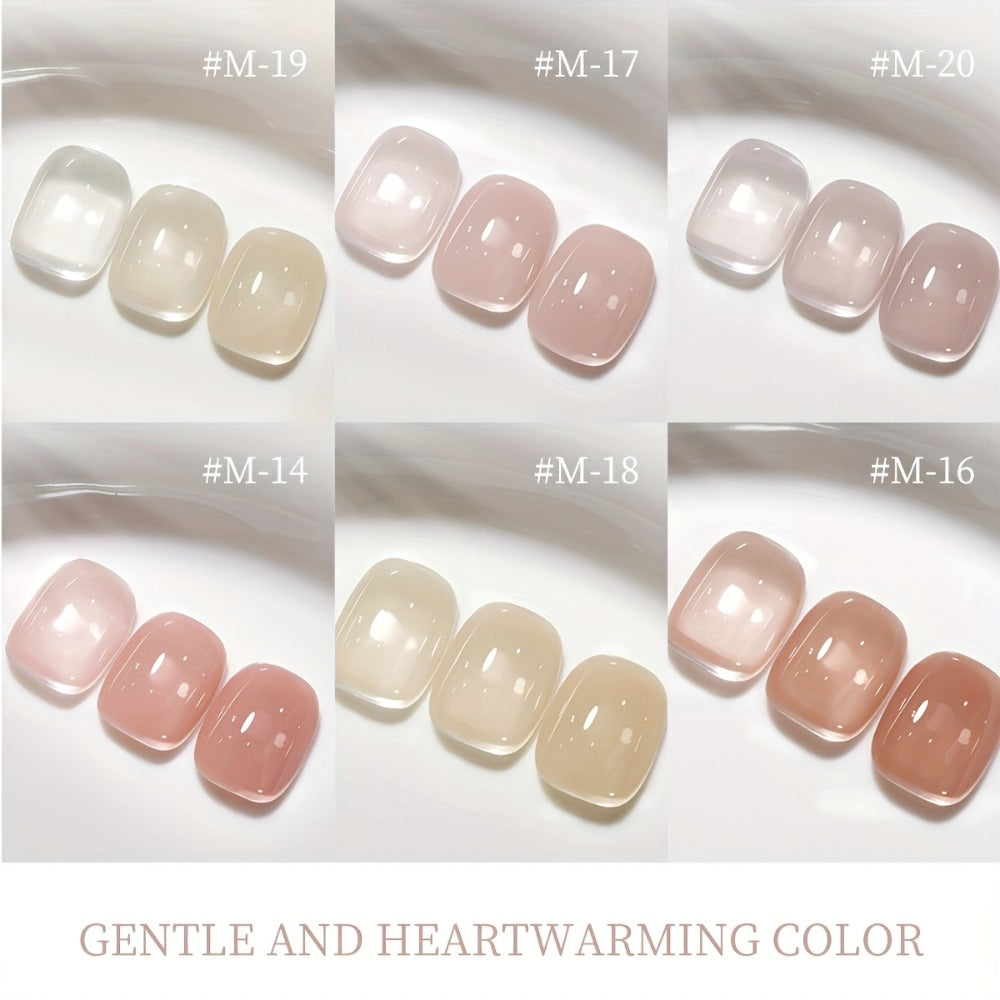 XEIJAYI 6pcs/Set 0.51oz New Popular Nail Gel Semi Permanent Nail Art Soaking LED Nail Salon Nail Salon Gel