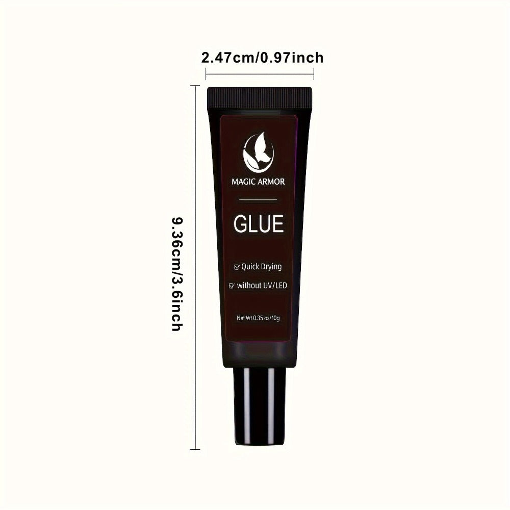 4 * 0.35 oz Of The Strongest Nail Glue, Fast Drying Nail Glue In 10 Seconds, Used For Nail Pressing, Upgraded Super Strong Without Light Solid Bonding Nail Glue, Long-lasting
