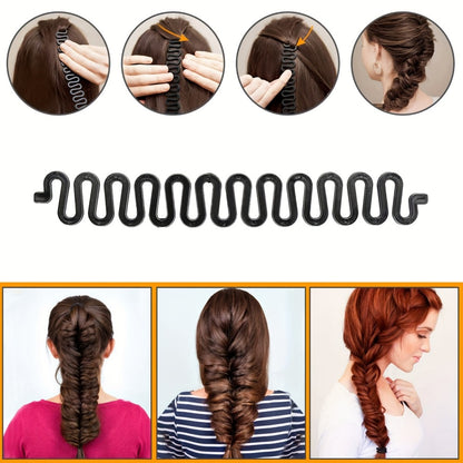51-Piece Hair Styling Tool Set Hair Curler Braiding Kit with Clips Donut Bun Maker Hair Pins Braid Accessories for Women Bridal Wedding Updo