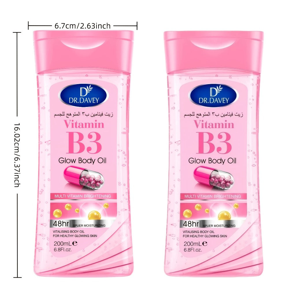 2pcs Vitamin B3 Skin Body Oil- Hypoallergenic, One Bottle Can Take Care Of The Entire Body Including Hair, Body And Nails. Light Texture, Non-greasy, Easy to Absorb, Multi-functional, Home Essential, Gift for Mom, Mother's Day Gift
