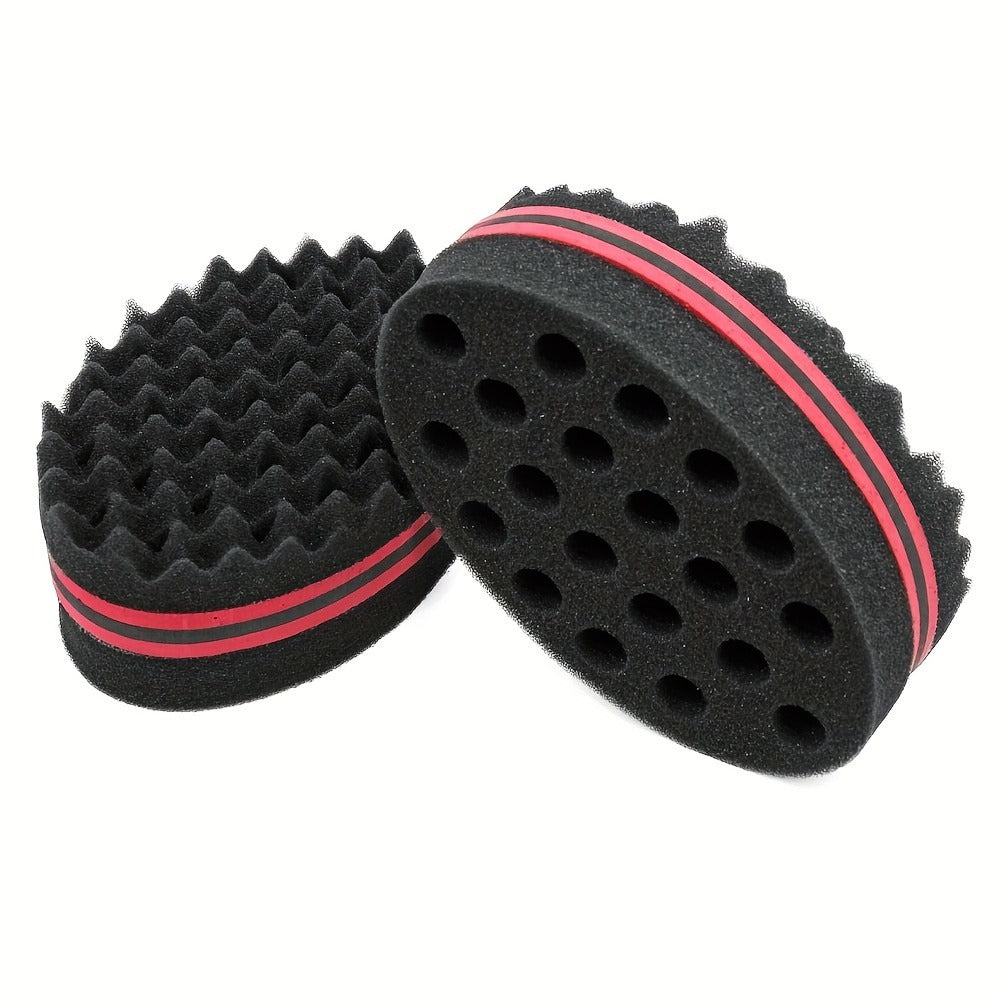 Set of 2: Sponge-Shaped Brush And Styling Comb for Short Black Hair.