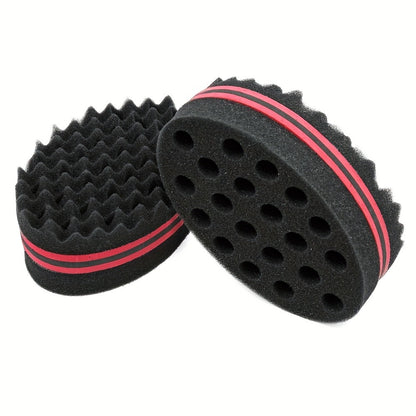 Twist Sponge Brush & Styling Comb Set for Curly Natural Black Hair — Metal Pick & Coil Definer Tools for Afro Coils, Locs & Short Hair