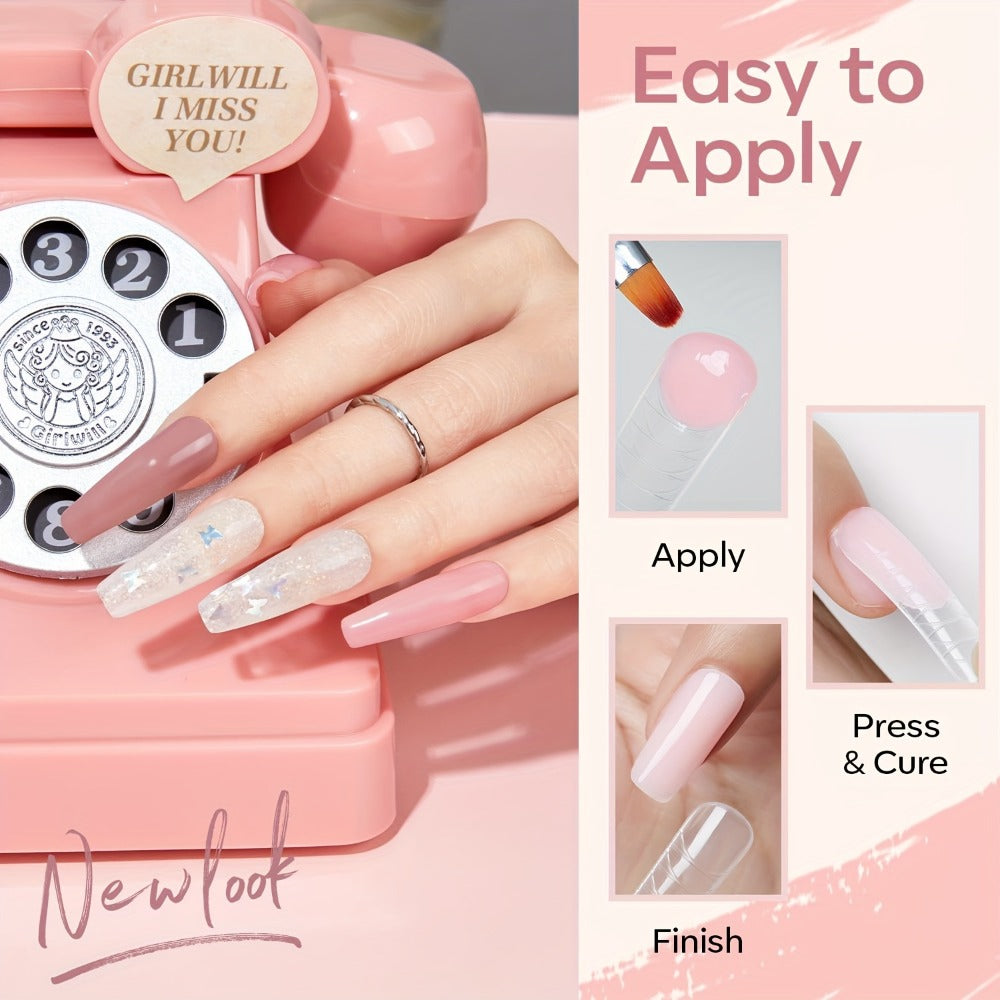 Duolingdai Poly Extension Gel Nail Kit, Featuring 12 Shades Of Nail Extension Gel, Is A Semi-Permanent Hard Fiber Gel That Is Easy to Apply for Nail Protection. Making It A Perfect DIY Starter Set for Girls' Nail Care.