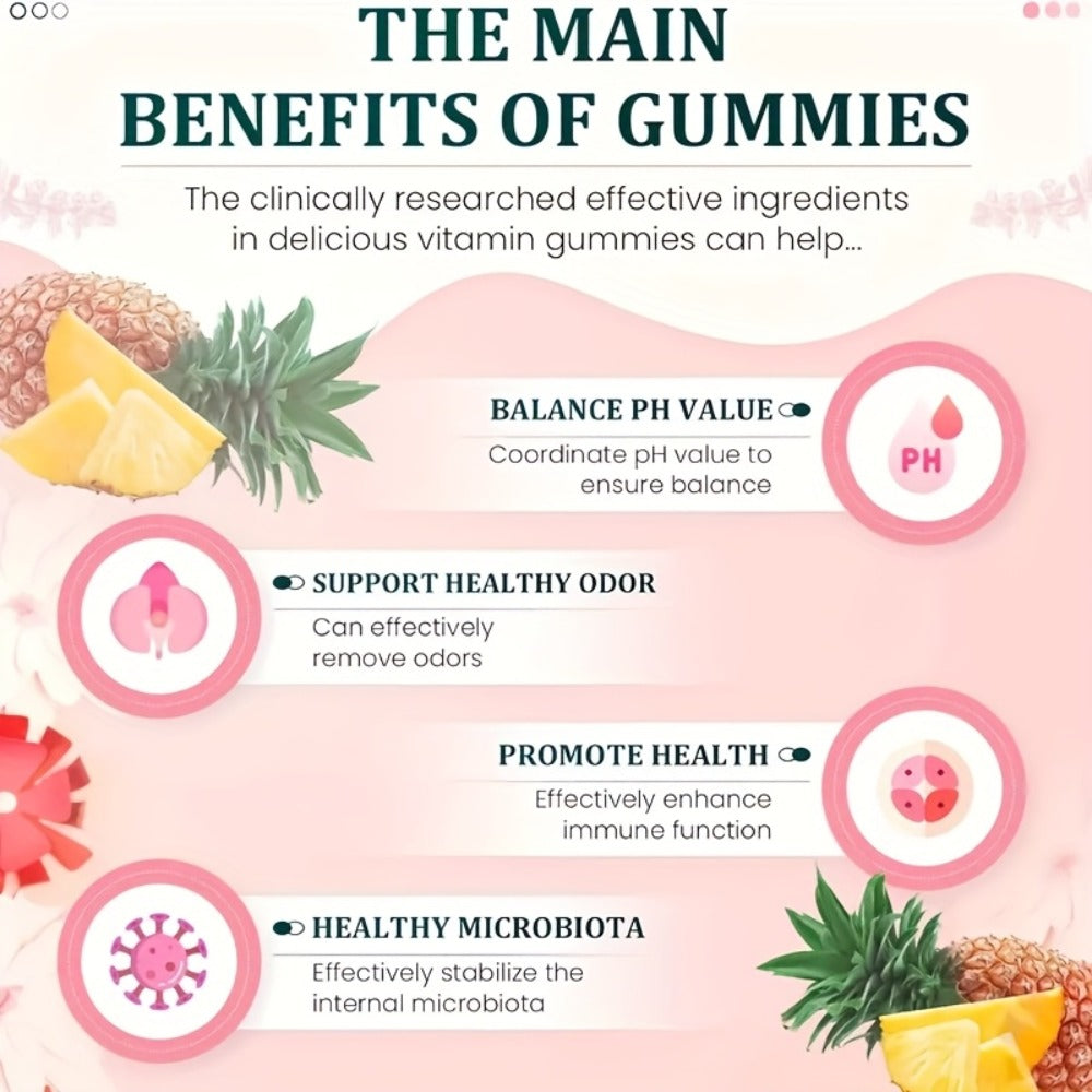 Premium Women's Health Gummies, Caring for Women And Partners, Making Them The Preferred Gift for Women, Hawaiian Pineapple, with Vitamin C Probiotic Gunmies for Women's Health