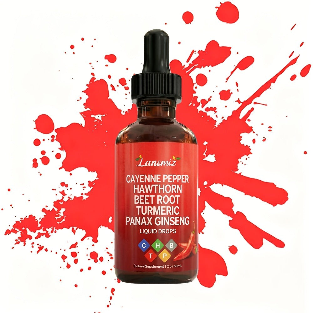 [Father's Day Special] Cayenne Pepper Supplement Liquid Drops, All-in-One Liquid Supplement with Cayenne, Beet Root, Turmeric, Hawthorn, Ginseng & Ceylon Cinnamon. 2fl.oz Daily Health Drops. Allergy-Friendly & Unisex. Father's Day Special, Local Warehouse