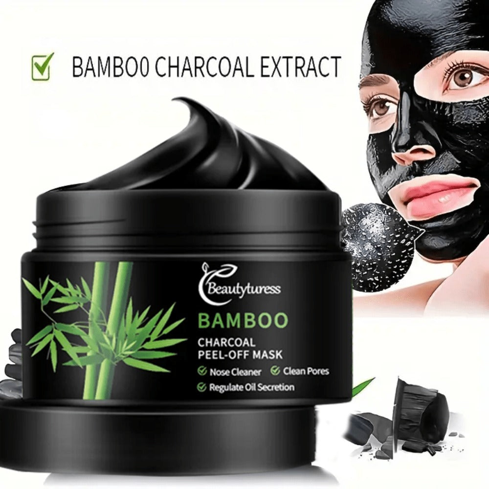130 Black Bamboo Charcoal Mask - Deep Cleansing & Oil Control for All Light Beige Types, Hypoallergenic Pore Cleansing Clay Face Mask, Suitable for Men & Women, Application, Smooth Texture, Ingredients, Skincare Essential