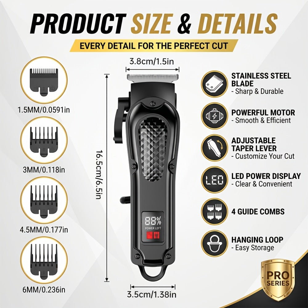 Men's Grooming Set 2pcs - Electric Hair Clipper & Detail Trimmer with USB Charging, LCD Display, Professional Hair Cutting Kit for Men, Ideal Gift for Father, Husband & Boyfriend