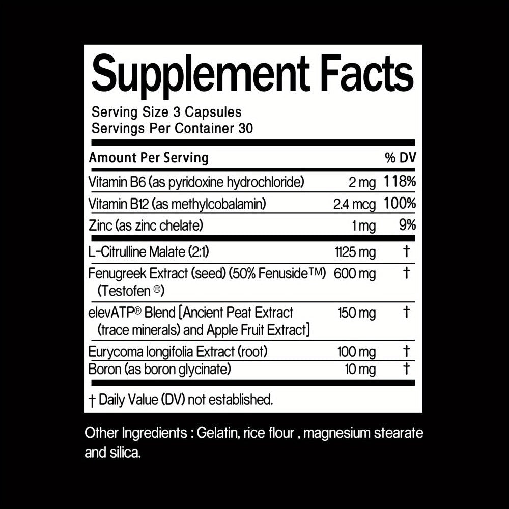 2 Bottles - Total-T - Men'S Health, Improved Mood - with L-Citrulline, Fenugreek, Vitamin B6