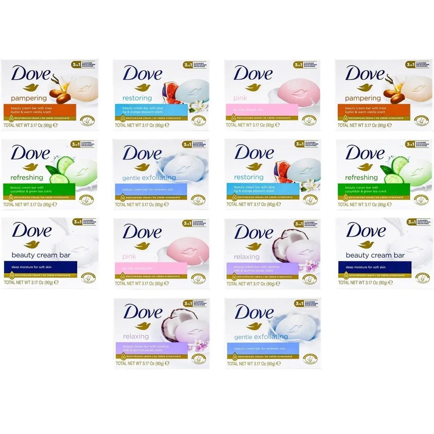 Bar Soap Variety Pack 14 Bars Moisturizing Beauty Soap 7 Scents Gentle Cleansing Skin Care Body Wash Bar for Dry Sensitive Skin Daily Use