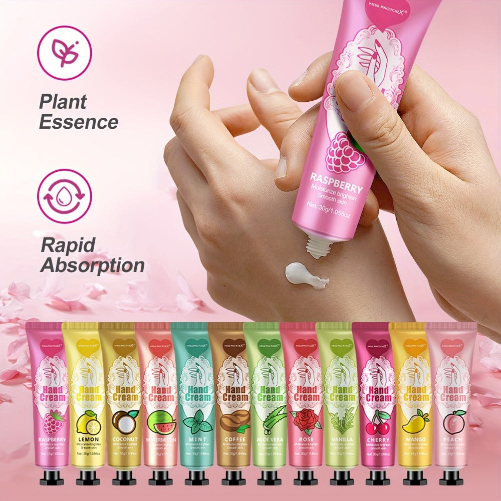 48pcs/Sets Hand Cream & Lip Balm Gift Sets - Perfect For Wedding, Friend Gatherings, Or As A Party Favor! Includes 12pcs Hand Cream, 12pcs Lip Balm, 12pcs White Heart-Shaped Hot Stamping Yarn Bags, And 12pcs Thank You Cards. Mother'S Day Gift