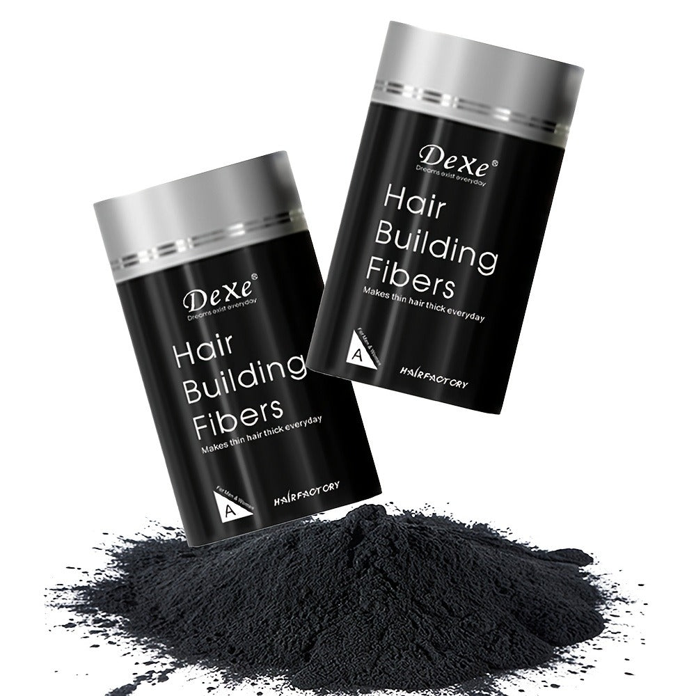 Hair Fiber Powder 2pcs DeXe 22g, Instant Hair Thickening Fibers, 1-Second Adhesion, Natural Fine Finish, Unisex for Men & Women, Travel & Business Ready — Black, Dark Brown