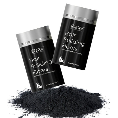 Hair Fiber Powder 2pcs DeXe 22g, Instant Hair Thickening Fibers, 1-Second Adhesion, Natural Fine Finish, Unisex for Men & Women, Travel & Business Ready — Black, Dark Brown