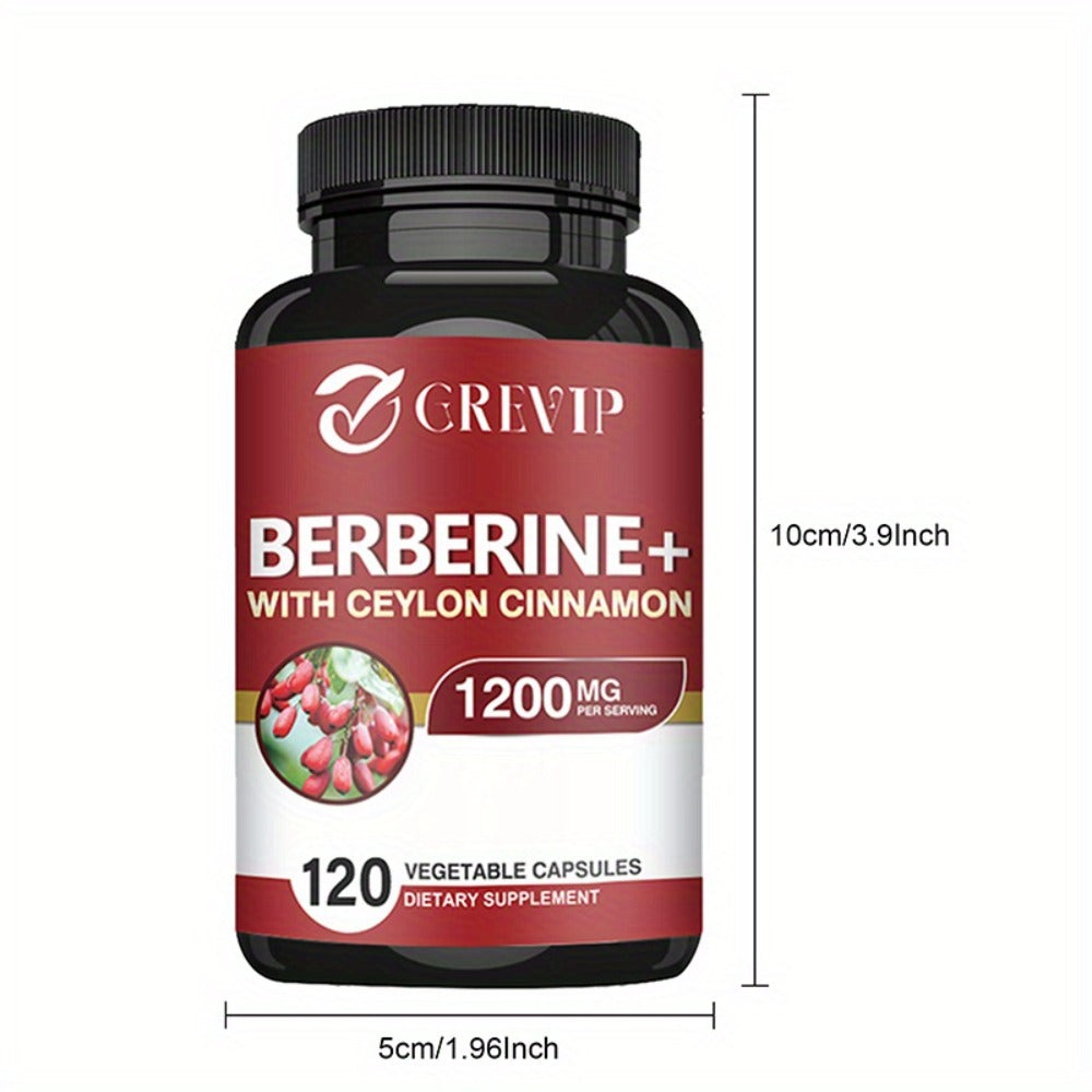[Berberine + Ceylon Cinnamon] Berberine + Ceylon Cinnamon - Support Healthy Cholesterol Levels, Heart Health, Berberine HCI Dietary Supplement - 120pcs