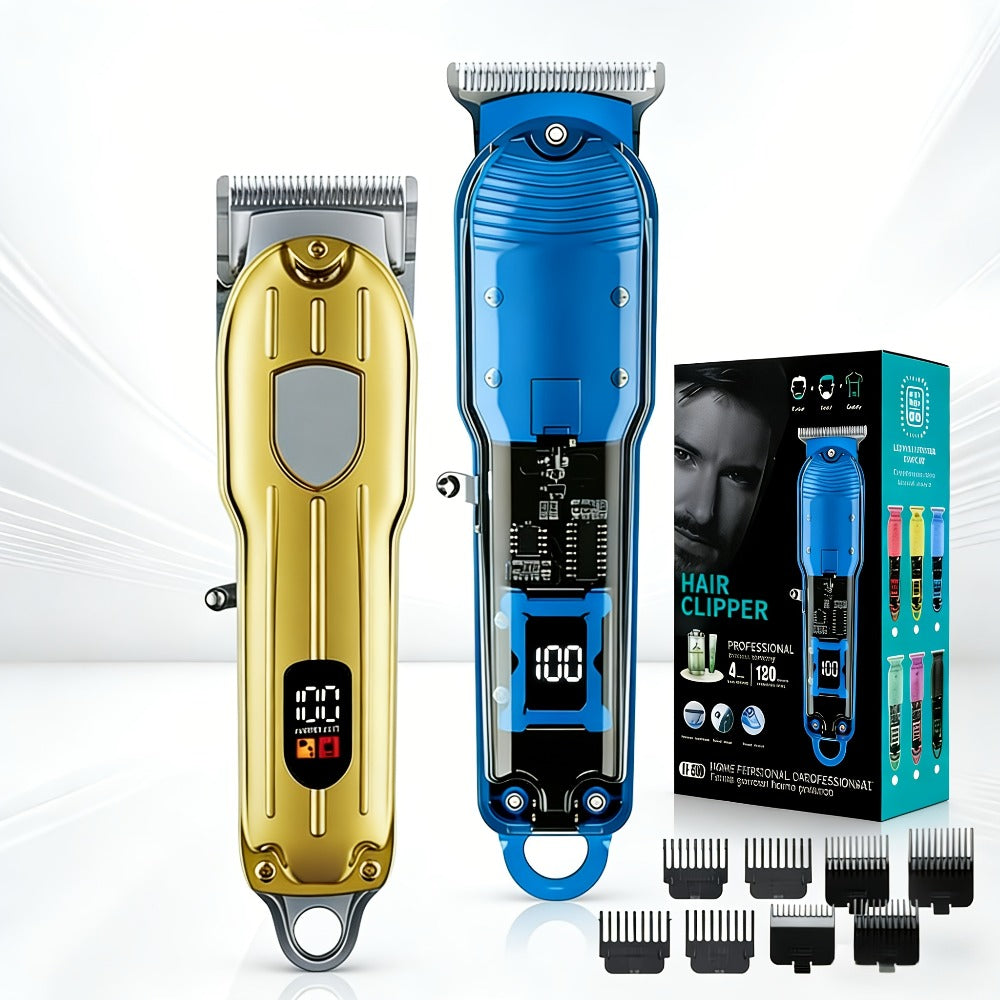 Men's Electric Professional Hair Clipper, Cordless Design, USB Charging, with Limited Comb, Easy to Operate, Suitable for Shaving, Trimming, Household Hair Cutting Tools, Ergonomic Design, Ideal Gift for Men, Father's Day Gift, Festive Gift