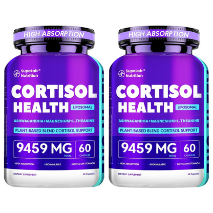 Stress Relief Supplement Capsules with Ashwagandha Rhodiola Rosea L-Theanine & Magnesium | Cortisol Balance Restful Sleep & Mood Support | 120 Capsules 4-Month Supply for Men & Women