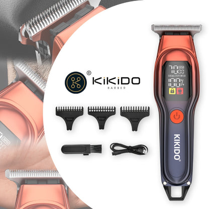 Electric Hair Clipper USB Rechargeable — KK-A2 Portable Hair Trimmer with LED Display, 2-Speed Adjustable 0-100 RPM, Interchangeable Limit Comb, Fast Charging, Home & Travel Grooming