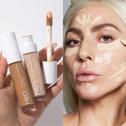 Concealer & Highlighter Set 2 Pcs - Buildable Coverage Liquid Concealer with Contour Stick, Hydrating Pore-Minimizing Long-Lasting Formula for Blemishes & Dark Circles