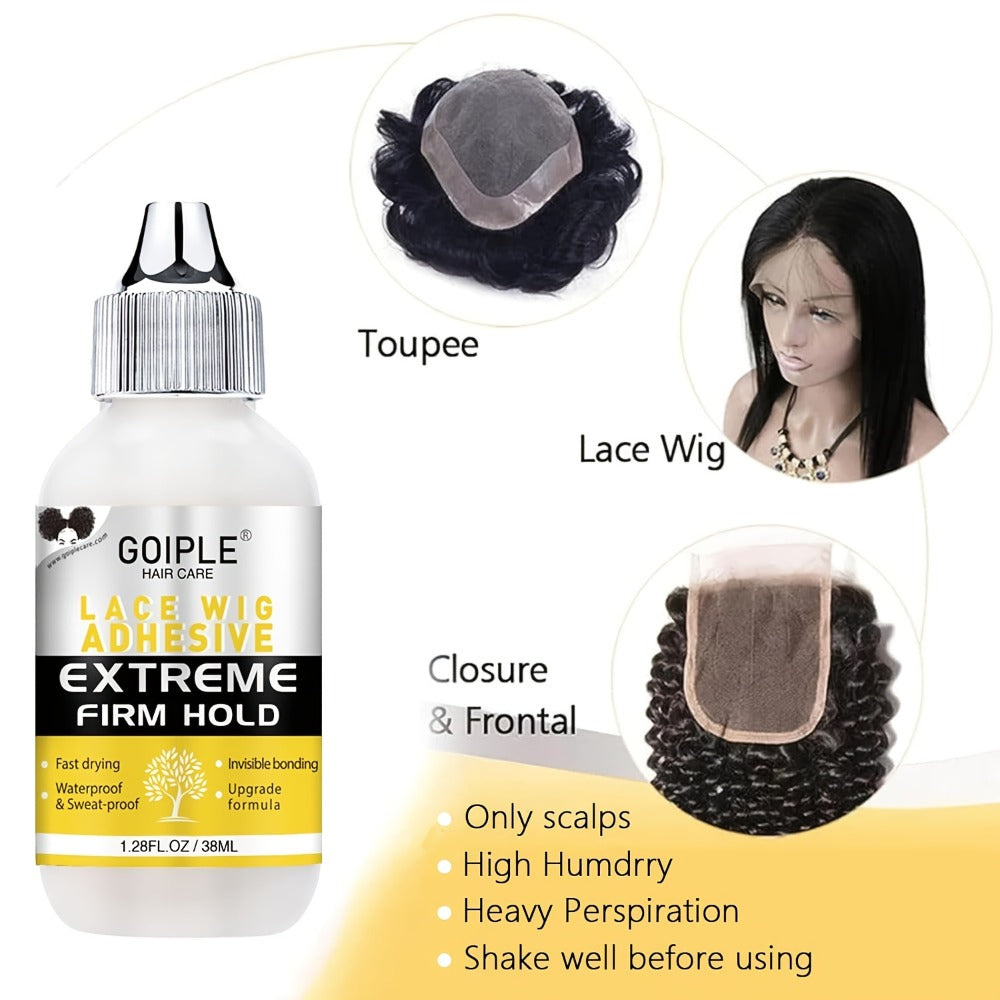 Lace Wig Glue Kit 10pcs Melting Spray Adhesive Remover Strong Hold Quick Dry No Residue for Beginners Wig Fixing Trimming Essential Tool Set