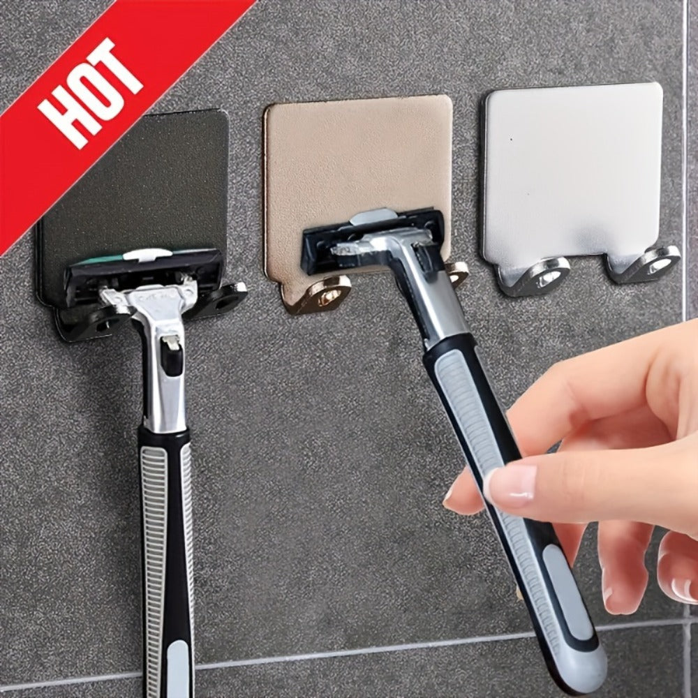 5pcs Non-Porous Razor Holder, Men'S Razor Storage Hook, Wall-Mounted Bathroom Razor Holder, Wall-Mounted Kitchen Accessory