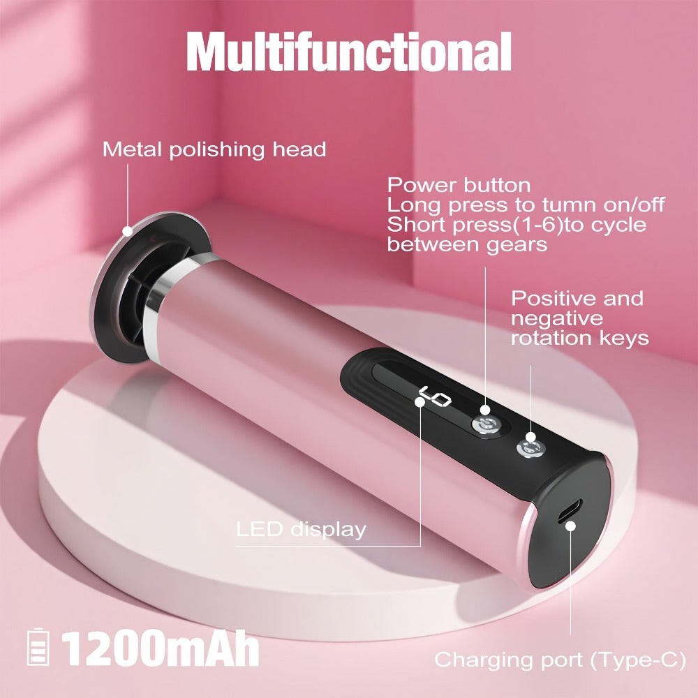 2-In-1 Electric Foot Trimmer USB Rechargeable Foot File Tool Adjustable Speed Portable with 2 Sanding Heads And 10 Sandpaper Pads