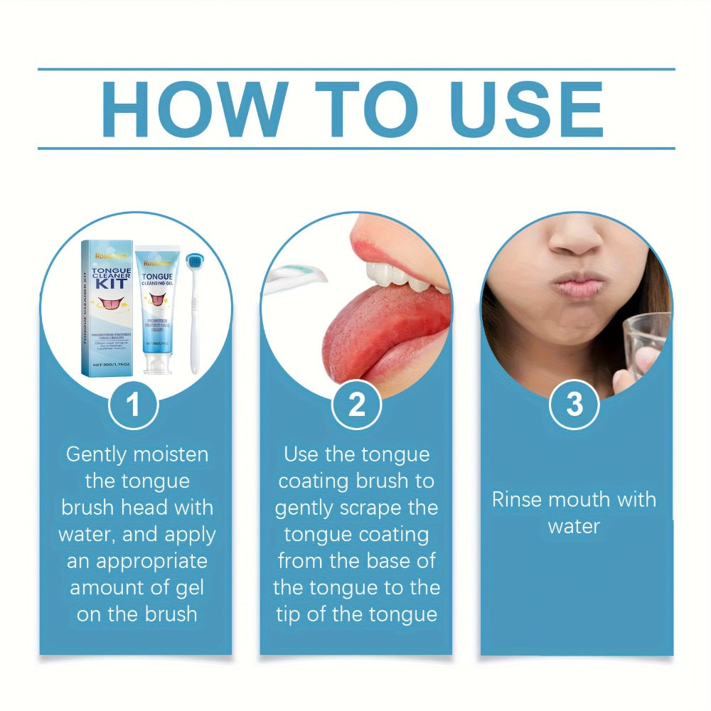 This Kit for Cleaning The Tongue Comes with 50G of Probiotic Gel And a Tongue Brush, Effectively Maintaining a Fresh Mouth And Cleaning The Tongue'S Surface. It'S Ideal for Daily Oral Hygiene After Meals And Makes a Great Mother'S Day Present for Wo