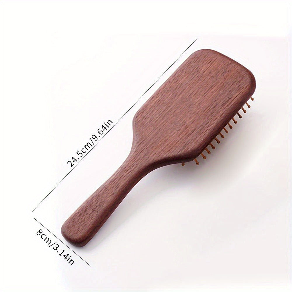 1set Custom Stylish Wooden Hairbrush - Personalized Engraving Curly Styling Brush Unscented Design For Wedding Party Daily Use Thanksgiving Halloween Christmas Gift