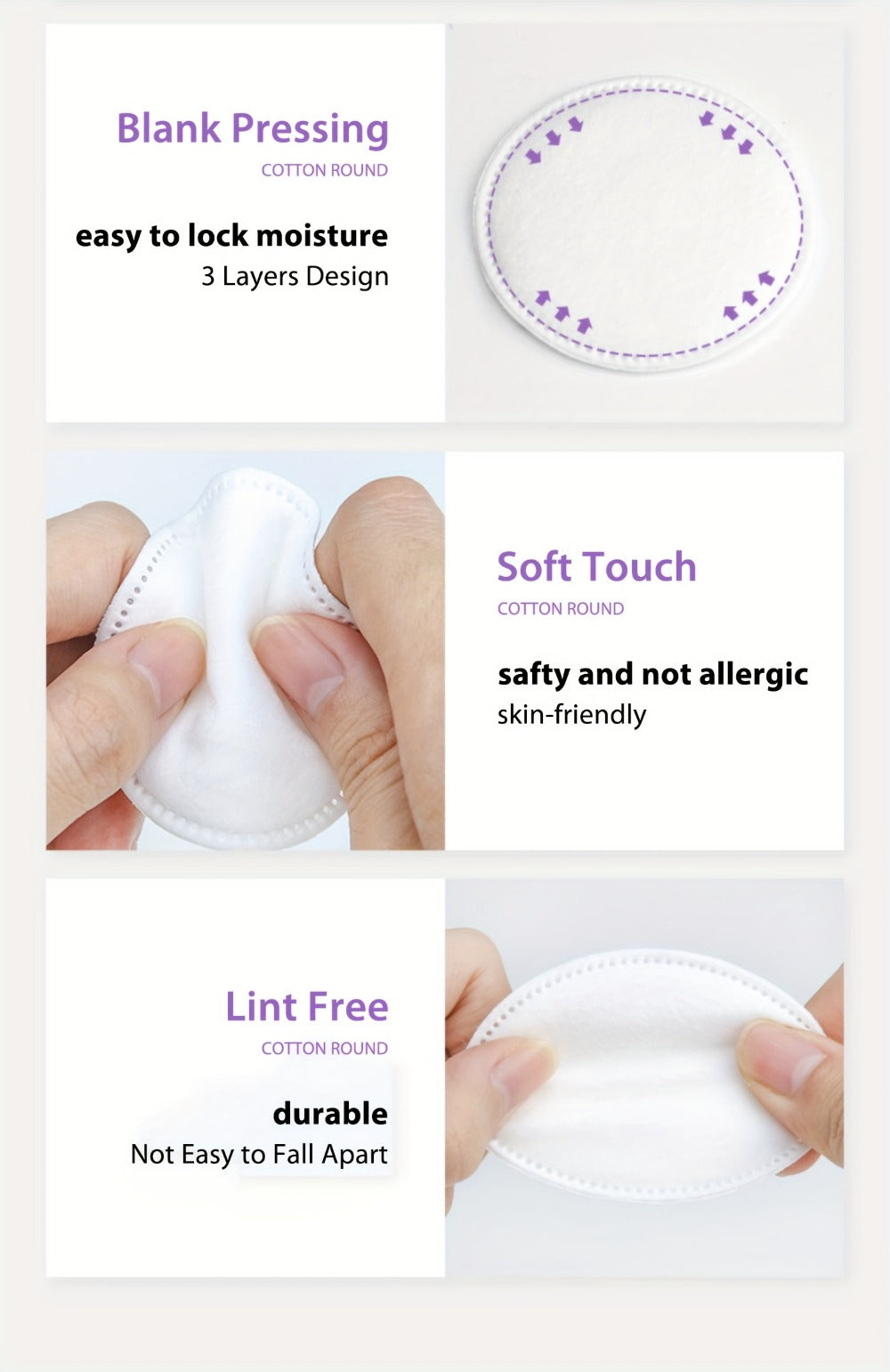[Makeup Remover Pads] Cottonessence 600count Exquisite Makeup Rounds,Soft,Hypoallergenic and absorbent, 360-degree circular locking edge,Lint-Free Edge Sealing,Unscented,,Makeup Remover Pads, disposable pads for beauty and the delicate girls