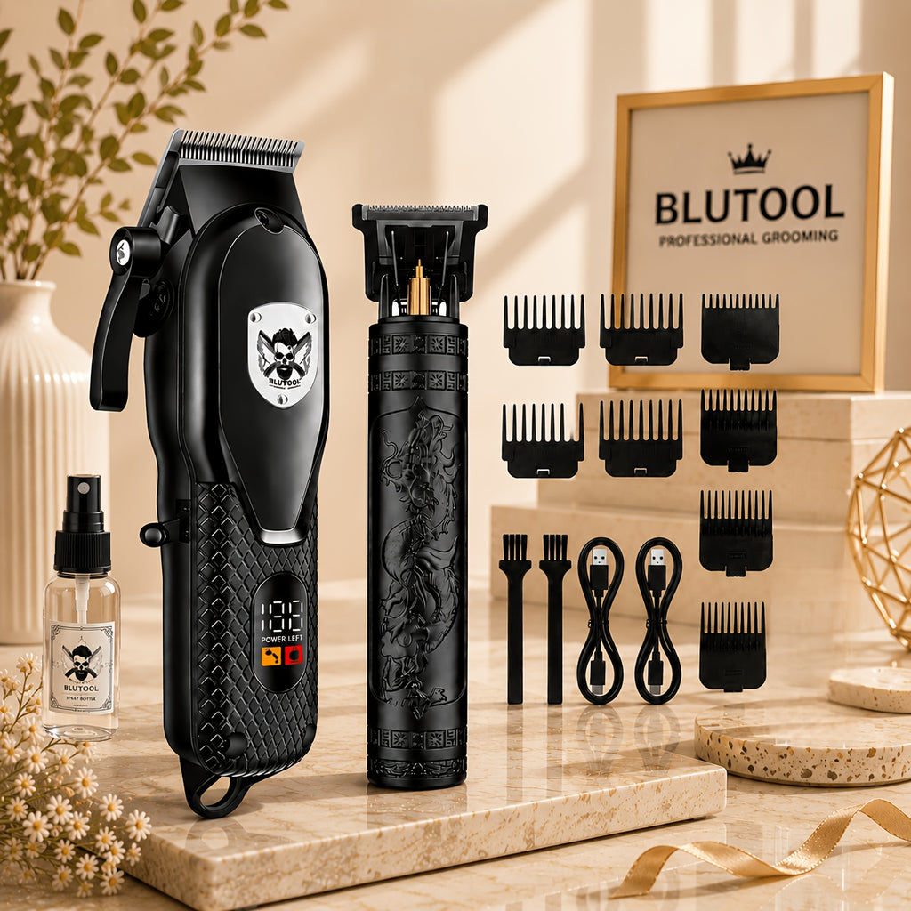 Rechargeable Electric Grooming Kit. Equipped with an LCD Battery Display, This Set Is an Essential Companion for Use at Home, While Traveling, Or in The Car-Making It The Perfect Gift for Husbands, Boyfriends, And Elders