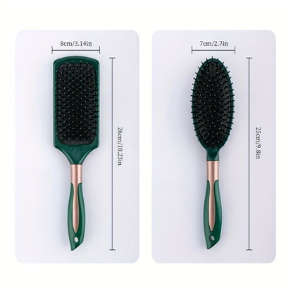 Hair Comb Set 5 Piece — Cushion Brush, Curling Comb, Detangling Comb, Anti-Static Comb & Scalp Massage Comb for Women, Smooth Hair Care Styling Kit