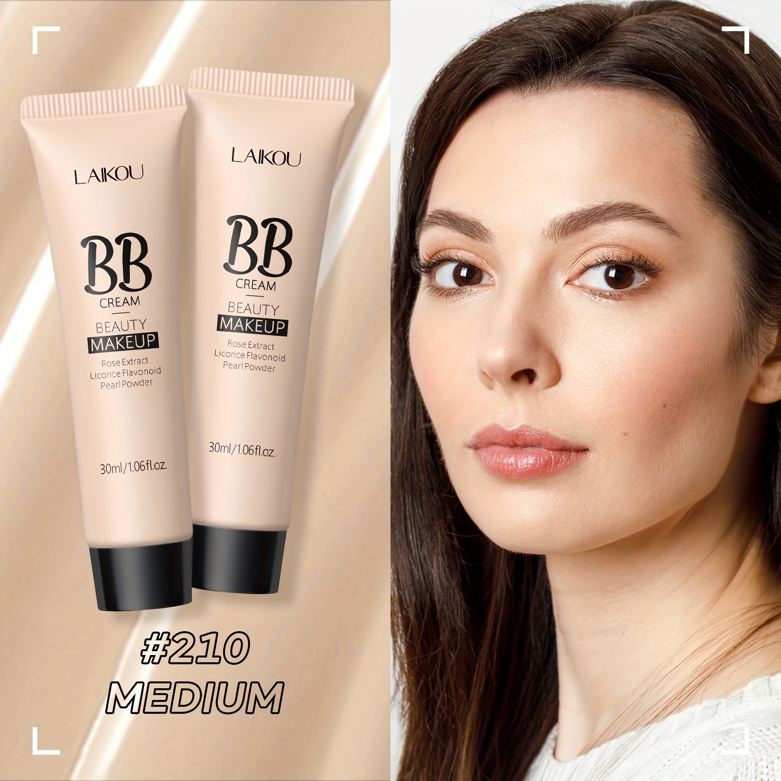 Buy 1 Take 1 - LAIKOU Long Wearing BB Cream 30ml/1.06fl.oz., Waterproof Hide Pores Concealer Make Up, Makeup Foundation, Cover Blemishes Make Up Cream
