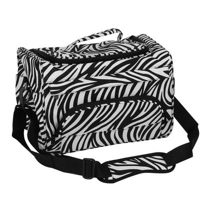 Hairdresser Tool Bag Salon Styling Organizer Multi-Functional Hair Makeup Artist Case with Strap Toiletry Bag for Hairdressing Beauty Professionals Pink Black Zebra